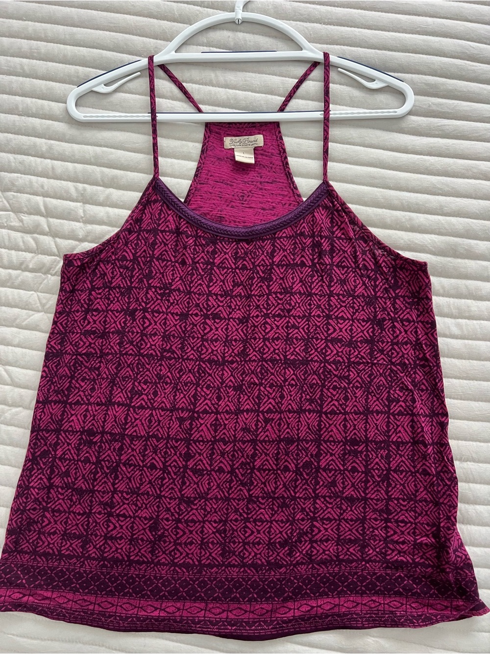 Lucky Brand Magenta Patterned Spaghetti Strap Tank